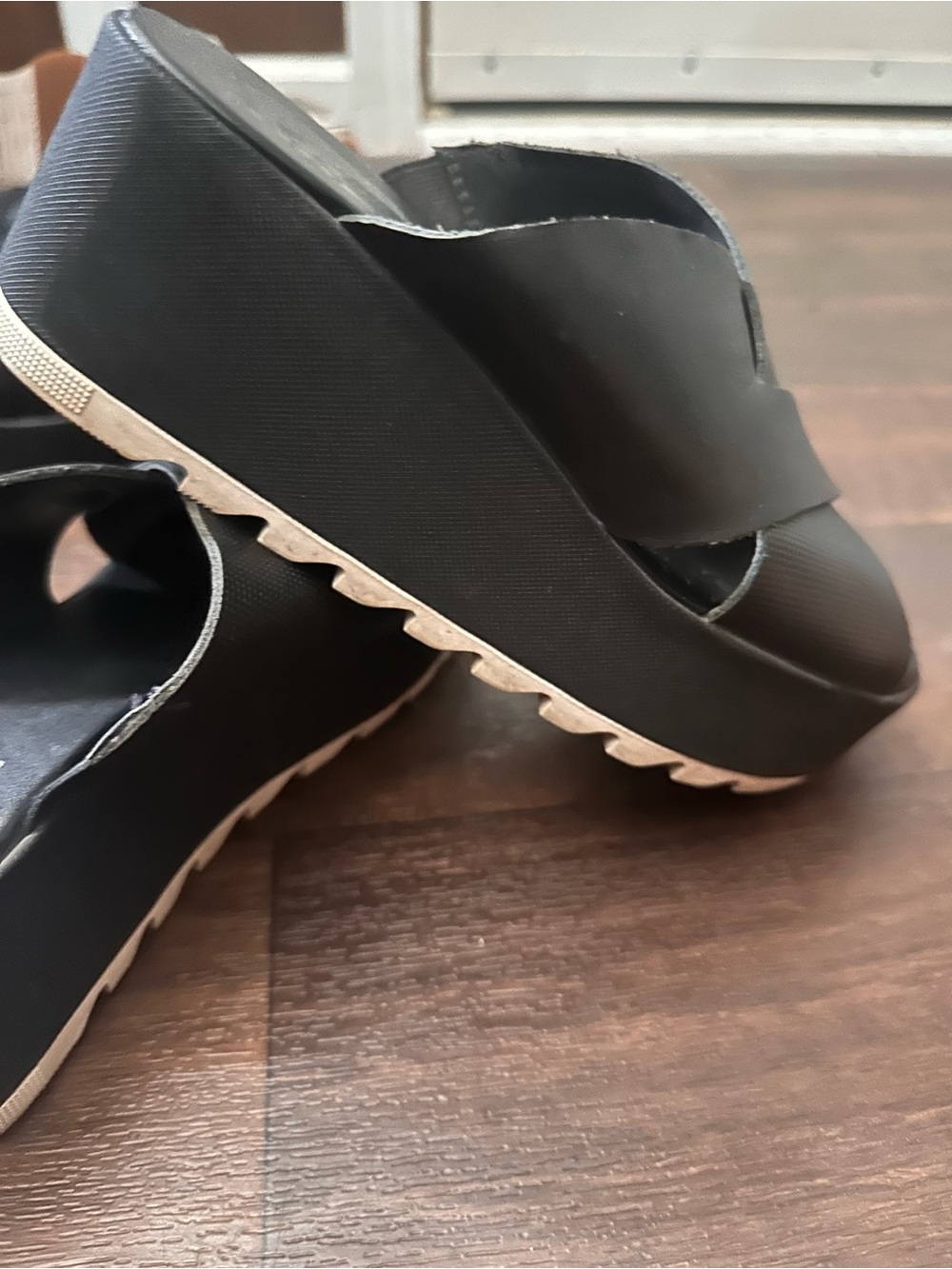 Women’s Black Platform Slide Sandals